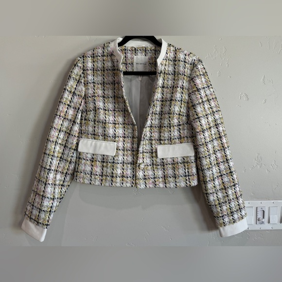 AVEC LES FILLES Women's Tweed Button-Front Jacket size medium - Picture 4 of 11